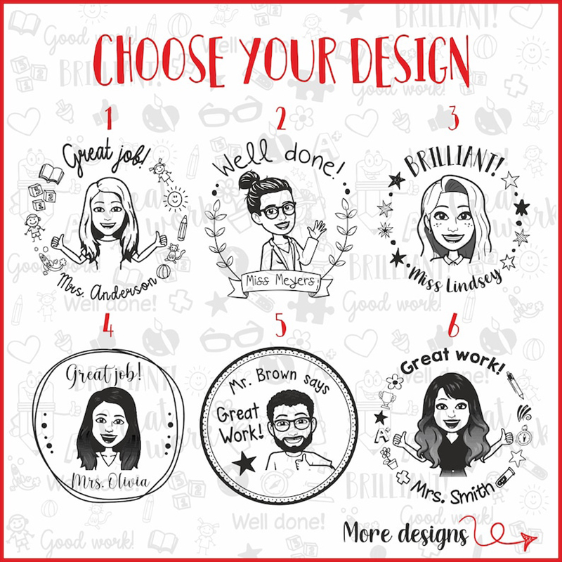 Personalized Face Emoji Grading Teacher Stamp