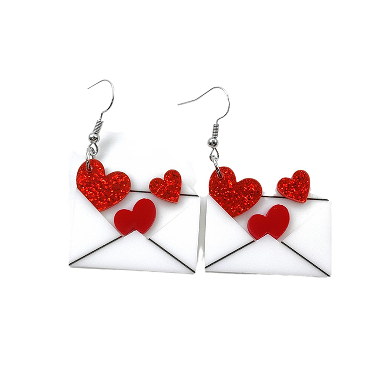 Heart Envelope Teacher Acrylic Earrings