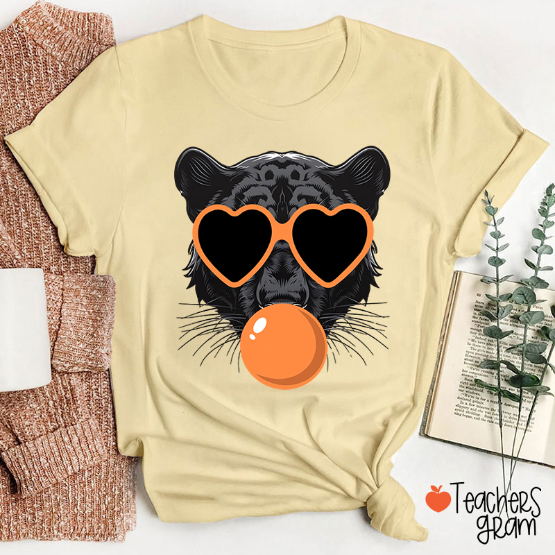 Personalized Mascot Heart Glasses Bubble Blowing Teacher T-Shirt