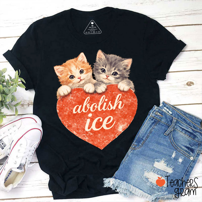 Abolish Ice Cute Cat Teacher T-Shirt