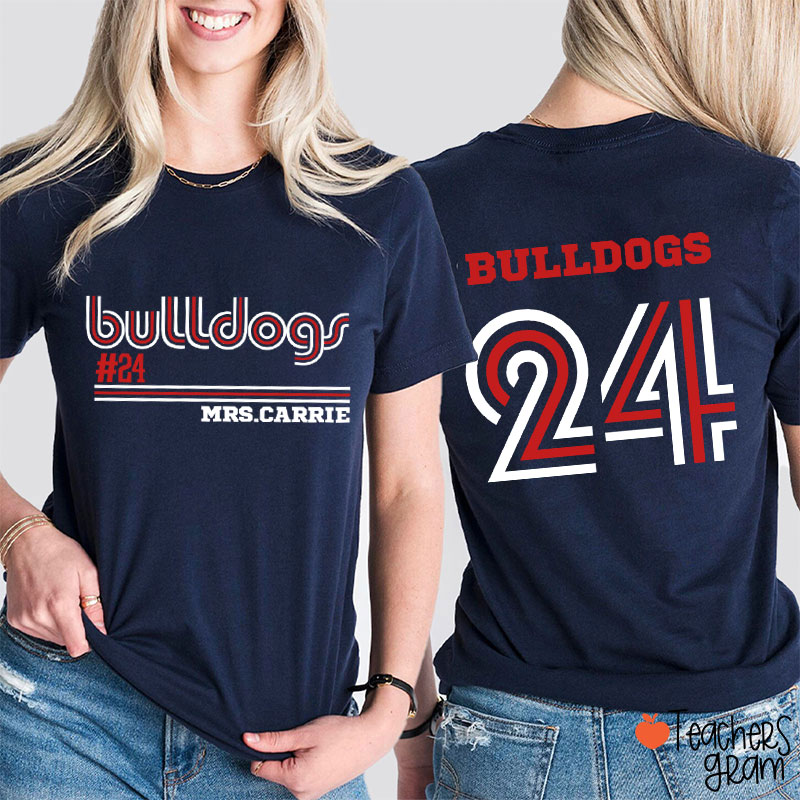 Personalized Mascot Name Game Day Teacher Two Sided T-Shirt