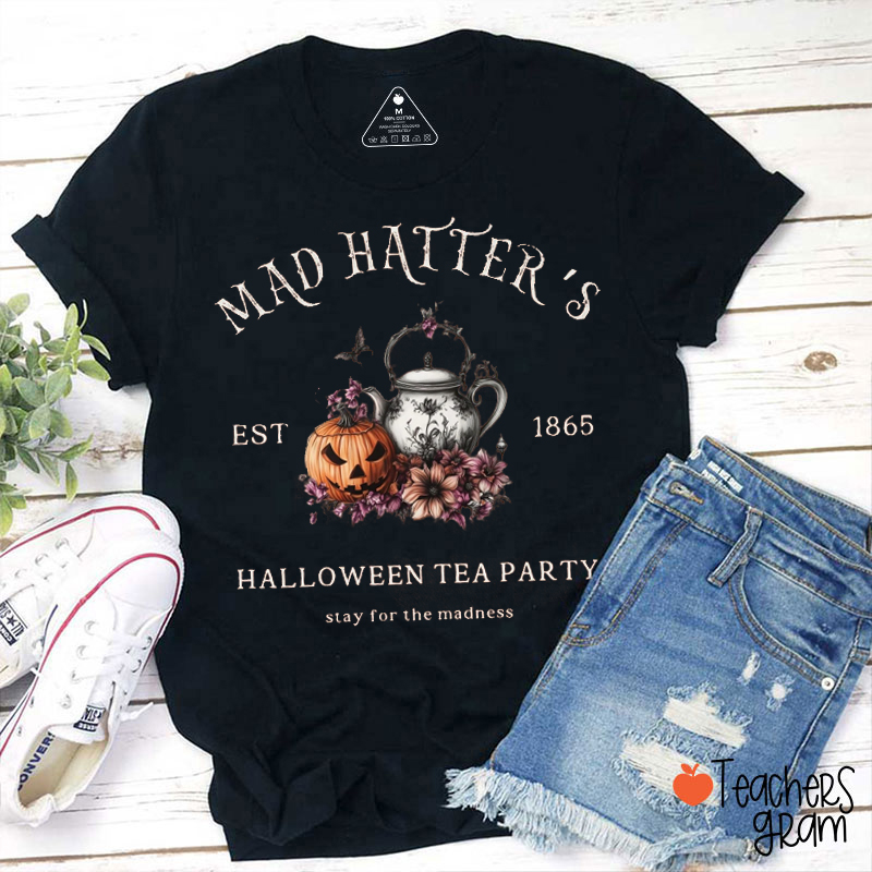 Halloween Tea Party Teacher T-Shirt