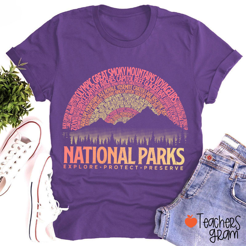 Vintage National Parks Teacher T-Shirt