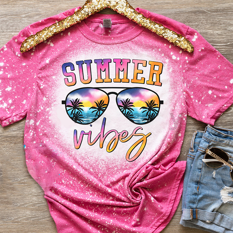 Bye Bruh Summer Vibes Teacher Printed T-Shirt