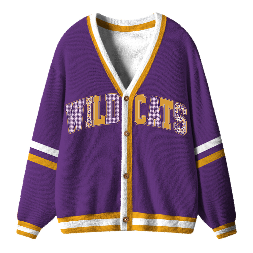 Personalized School Name Number Mascot Teacher Ugly Cardigan Sweater