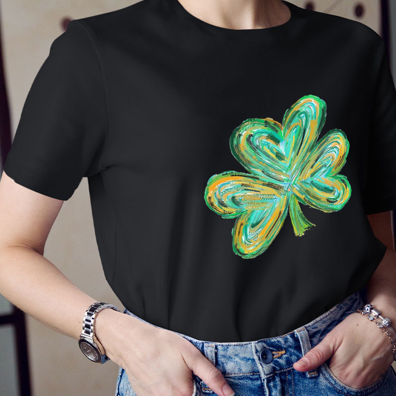 Colorful Clover St Patrick's Day Teacher T-Shirt
