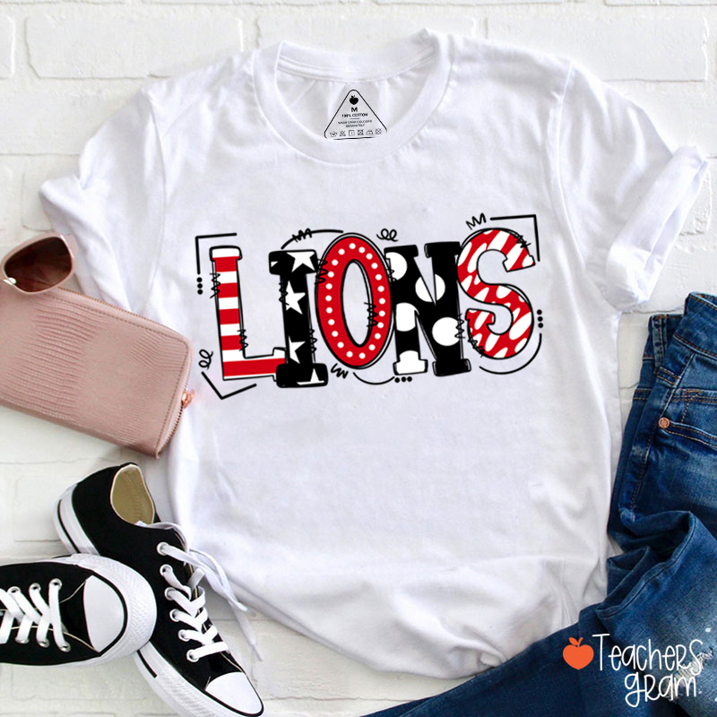 Personalized Mascot Cute Fonts Game Day Teacher T-Shirt