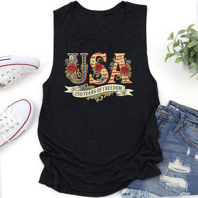 Usa 250 Years Of Freedom Teacher Tank Top