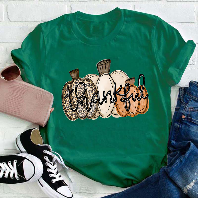 Thankful Pumpkins Teacher T-Shirt