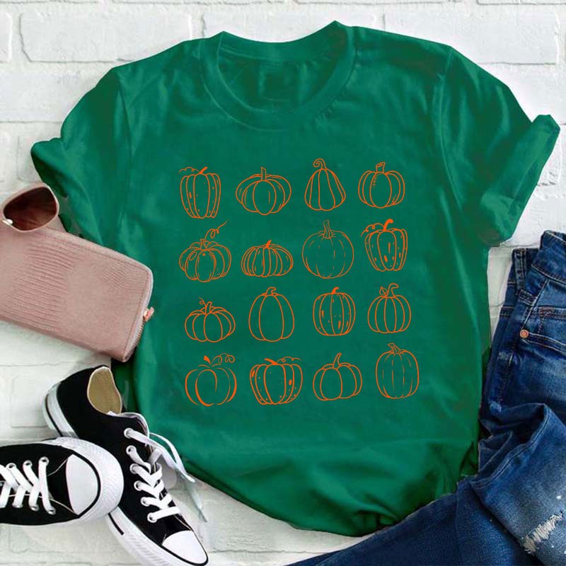 Pumpkins We Are All Different Teacher T-Shirt