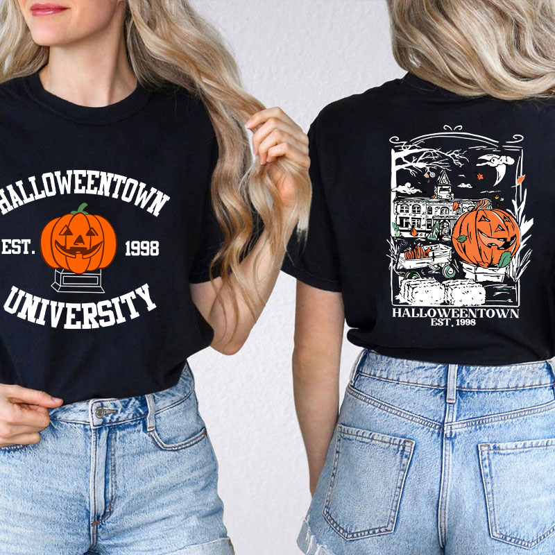 Halloween Town University Teacher Two Sided T-Shirt