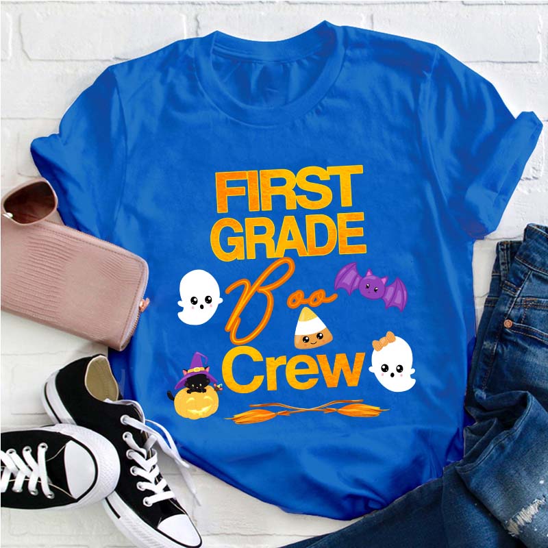 Personalized Grade Boo Crew Teacher T-Shirt