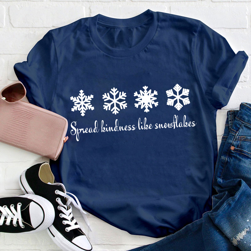 Spread Kindness Like Snowflakes Christmas Teacher T-Shirt