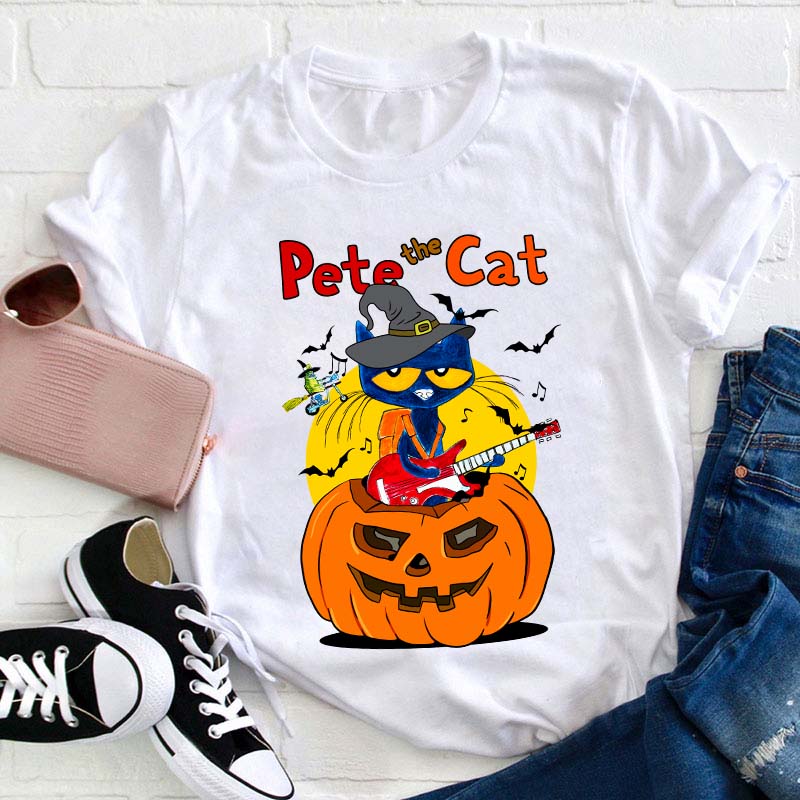 Halloween Cat Teacher T-Shirt