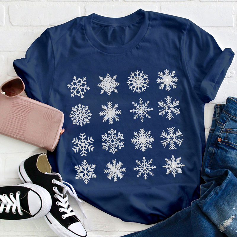 Various Snowflakes Teacher T-Shirt