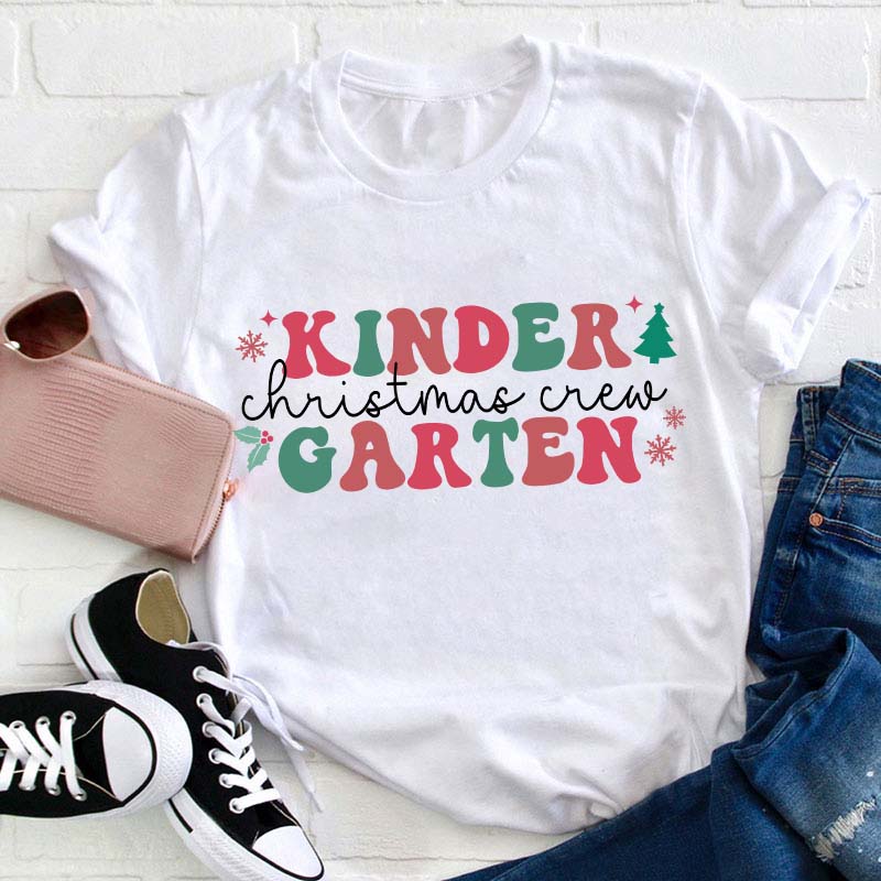 Personalized Grade Christmas Crew Teacher T-Shirt