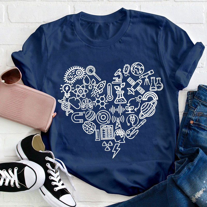 Science Heart Teacher T-Shirt