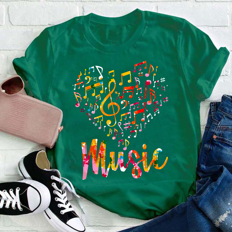 Music Heart Teacher T-Shirt