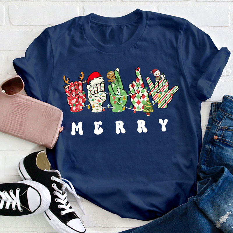 Merry Gesture Teacher T-Shirt