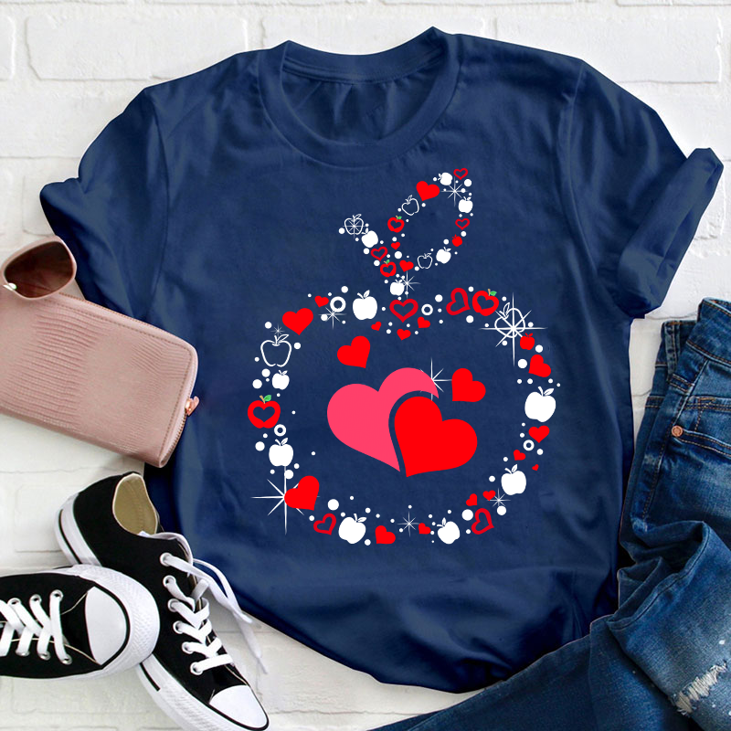 Apple Heart Teacher T-Shirt