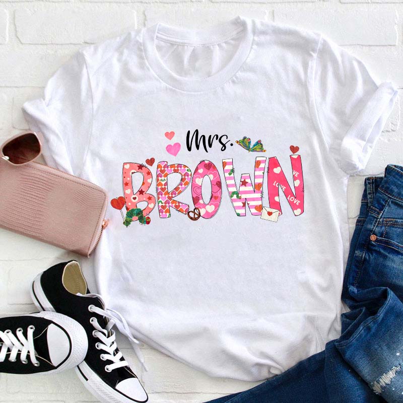 Personalized You Makes My Heart Flutter Butterfly Teacher T-Shirt Sale-Teachersgram