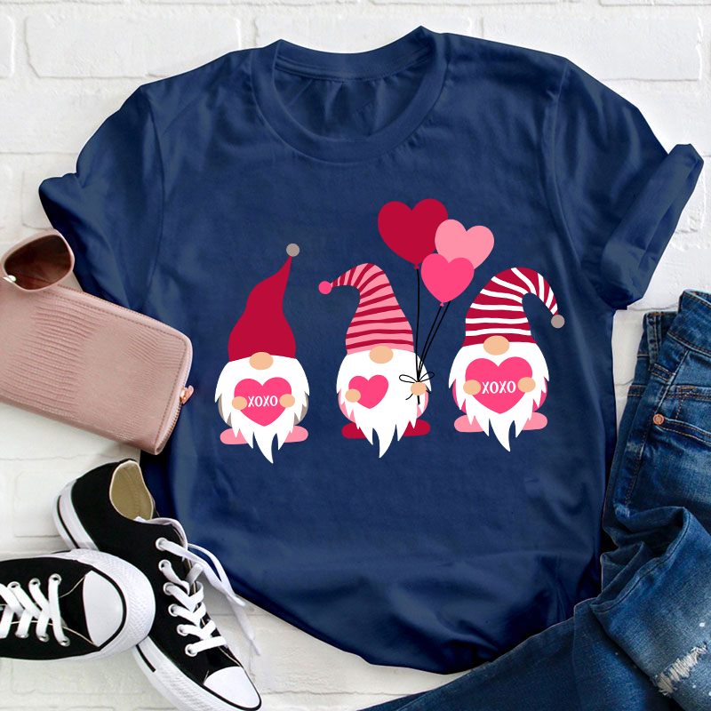 Gnome Valentine XOXO Teacher T-Shirt