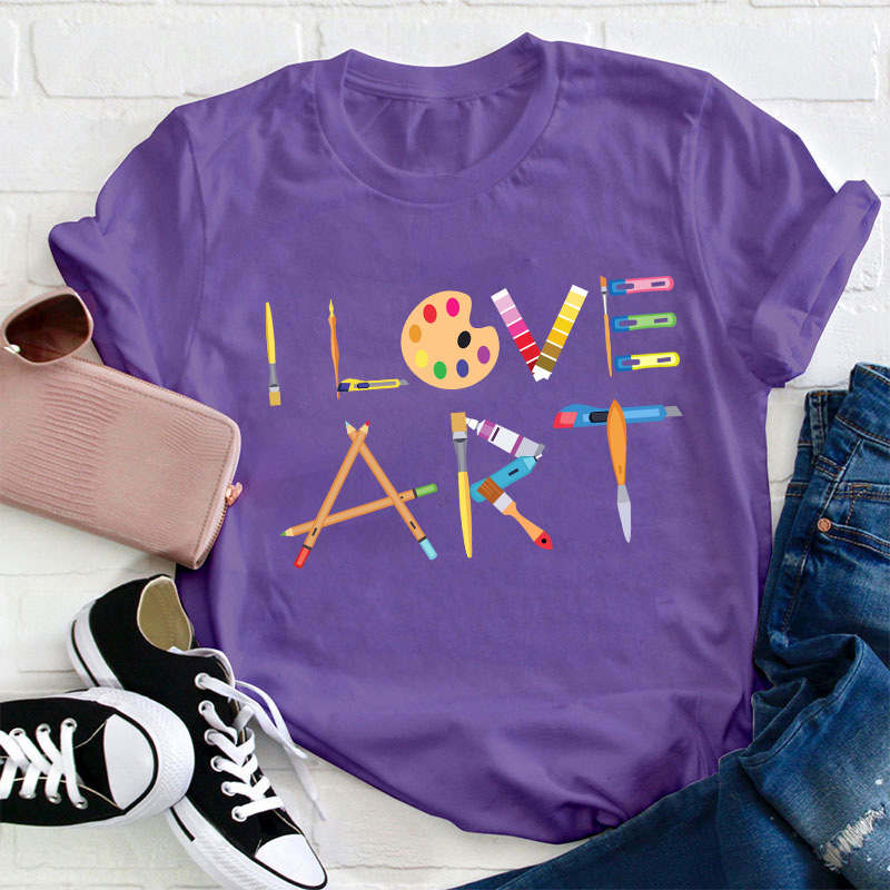 I Love Art Teacher T-Shirt