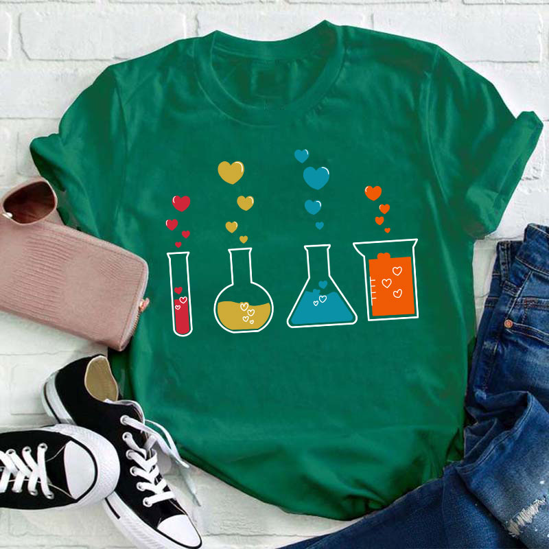 Cute Chemistry Hearts Teacher T-Shirt