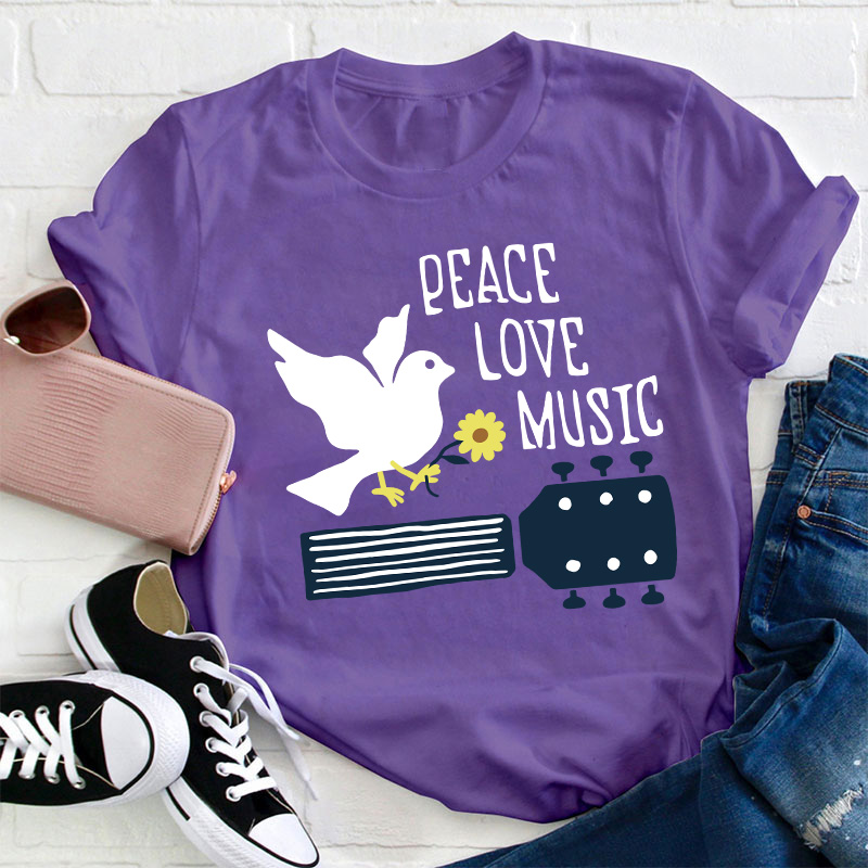Peace Love Music Teacher T-Shirt