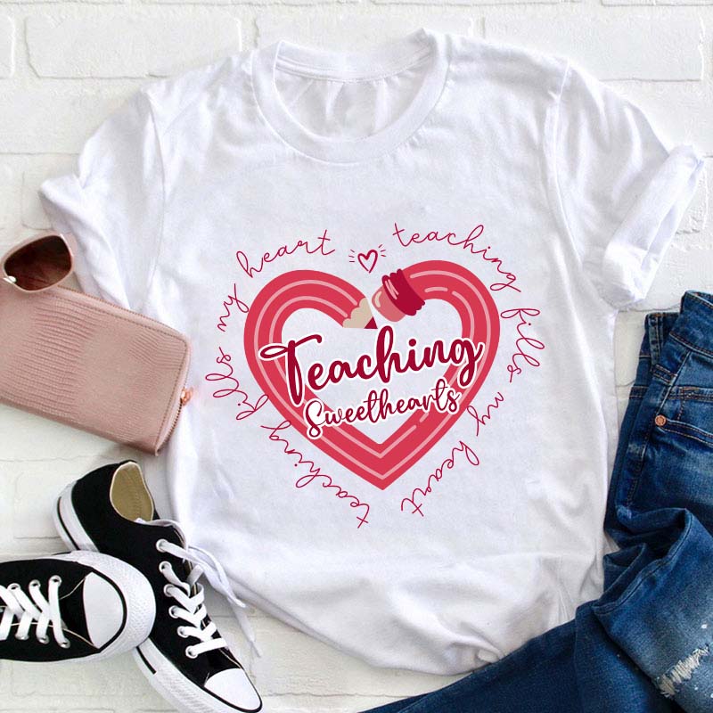 Teaching Sweethearts Teacher T-Shirt Sale-Teachersgram