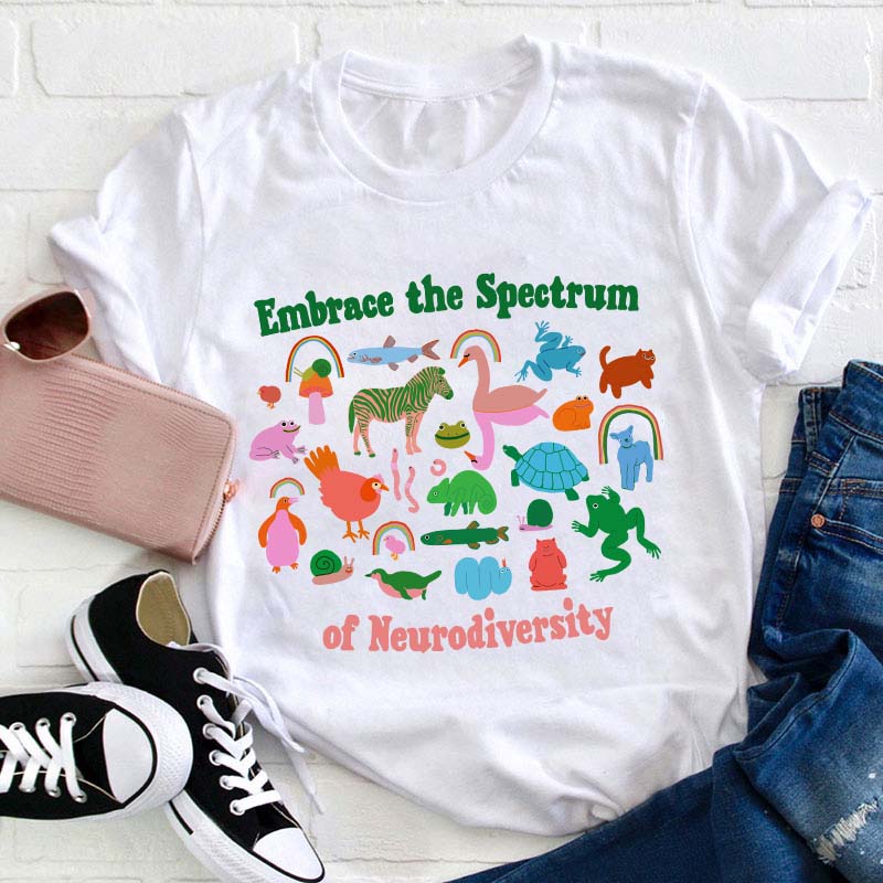 Embrace The Spectrum Of Neurodiversity Teacher T-Shirt Sale-Teachersgram