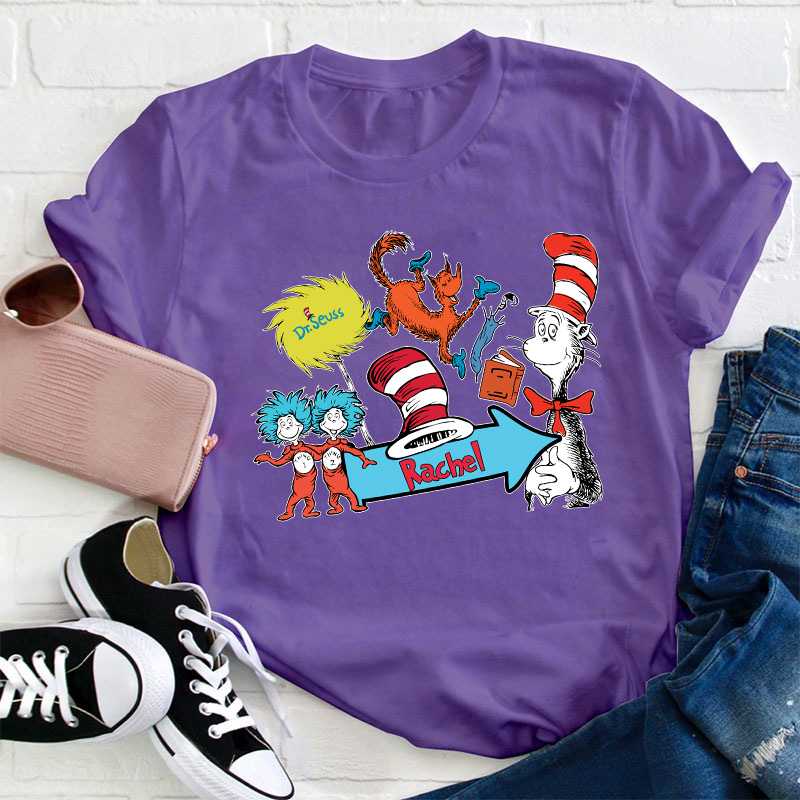 Personalized Name The Cat In The Hat Teacher T-Shirt