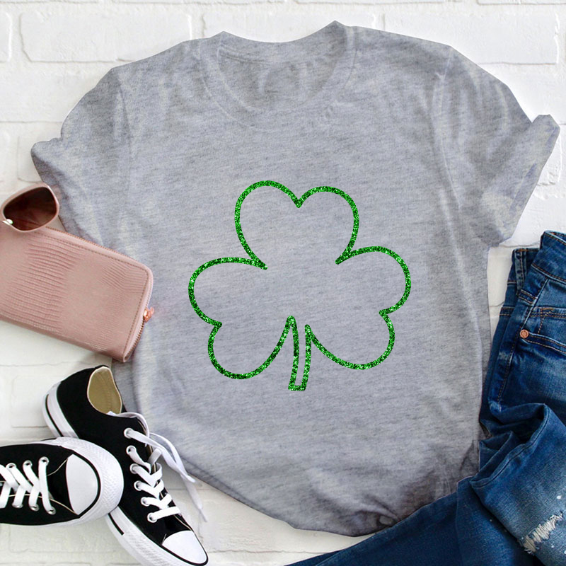 Glitter Shamrock Teacher T-Shirt