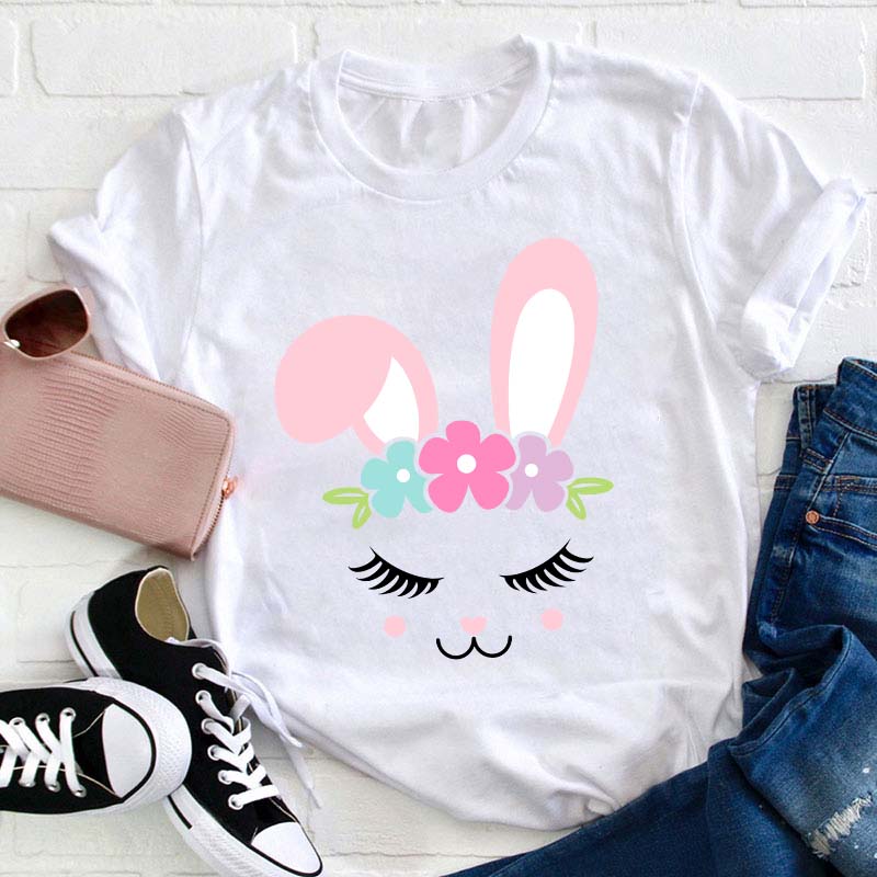 Bunny Face Teacher T-Shirt Sale-Teachersgram