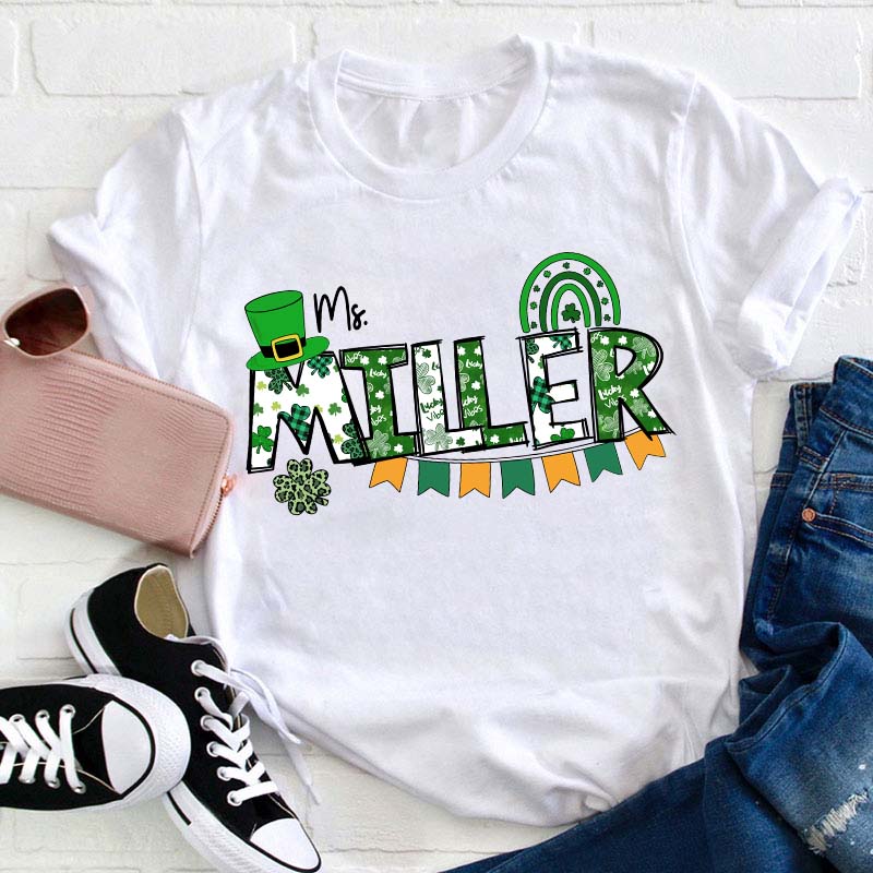 Personalized Name Saint Patricks Day Teacher T-Shirt