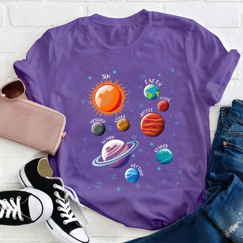 Solar System Planets Teacher T-Shirt