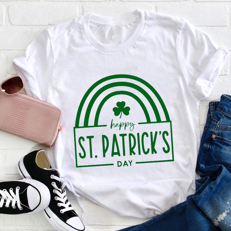 Happy St. Patrick's Day Teacher T-Shirt Sale-Teachersgram