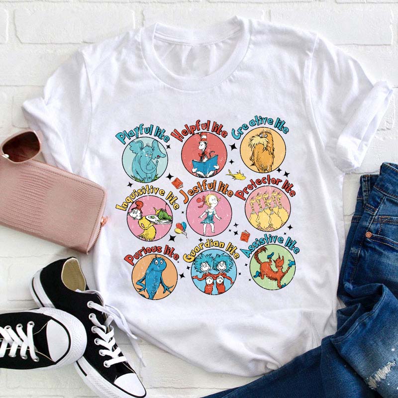 Playful Like Helpful Like Creative Like Teacher T-Shirt Sale-Teachersgram