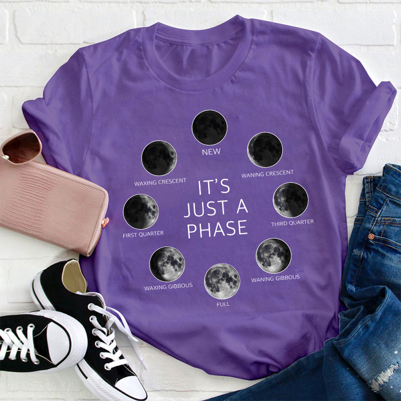 It's Just A Phase Moon Teacher T-Shirt