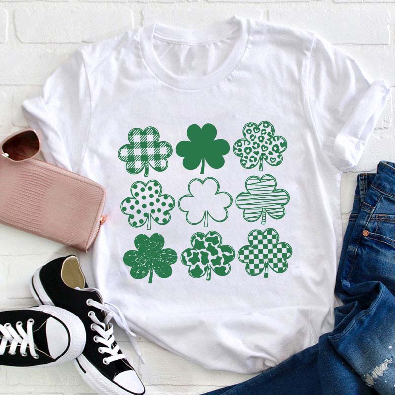 Cute Lucky Shamrock Teacher T-Shirt Sale-Teachersgram