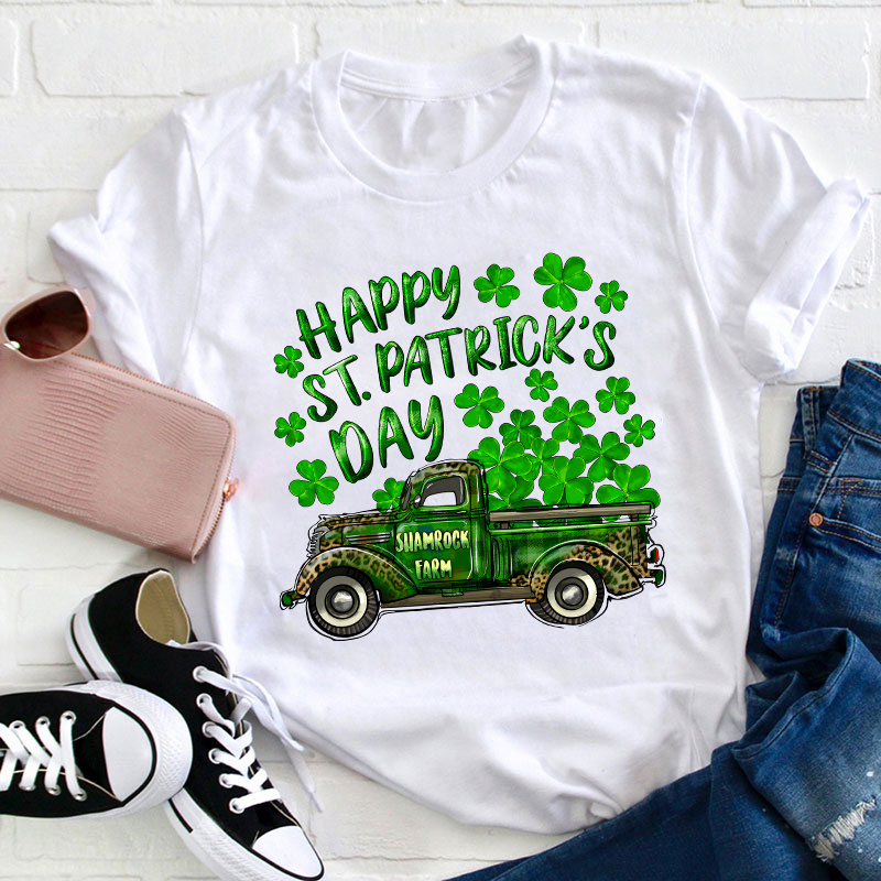 Happy St Patrick's Day Teacher T-Shirt Sale-Teachersgram