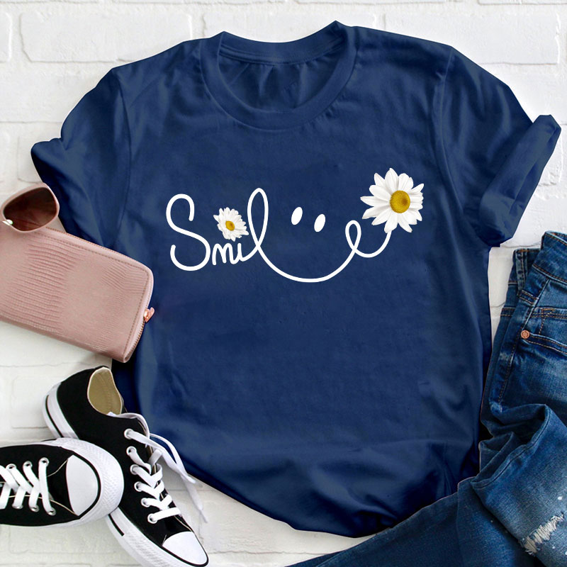 Daisy Smile Face Teacher T-Shirt