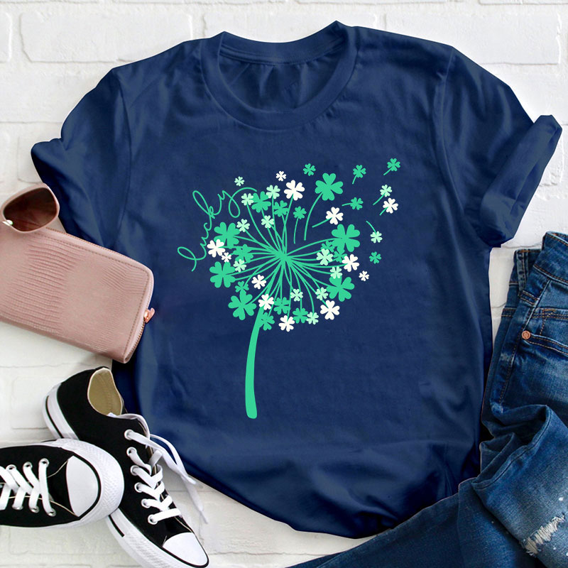 St Patricks Day Dandelion Teacher T-Shirt