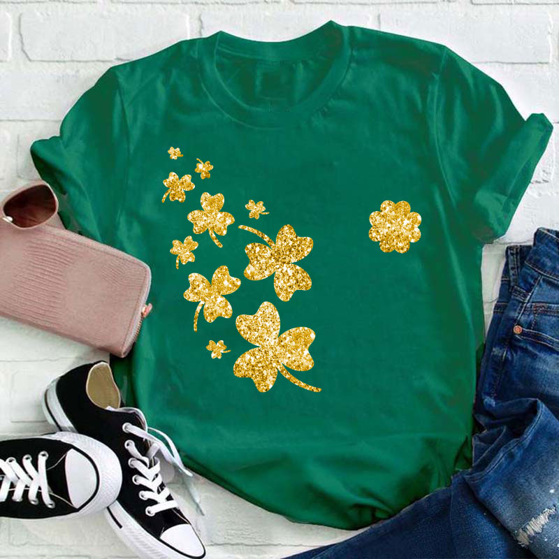 Glitter Clover Teacher T-Shirt