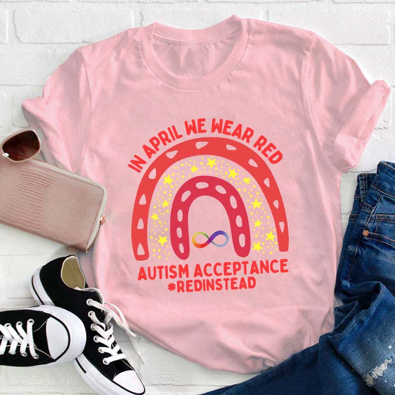 Autism Awareness Rainbow Teacher T-Shirt