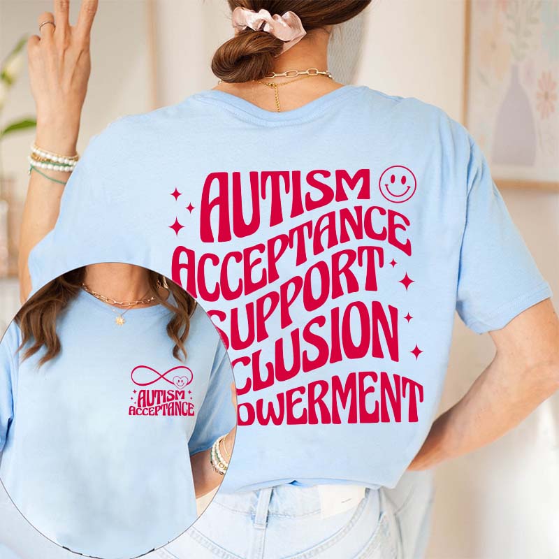 Autism Acceptance Teacher Two Sided T-Shirt