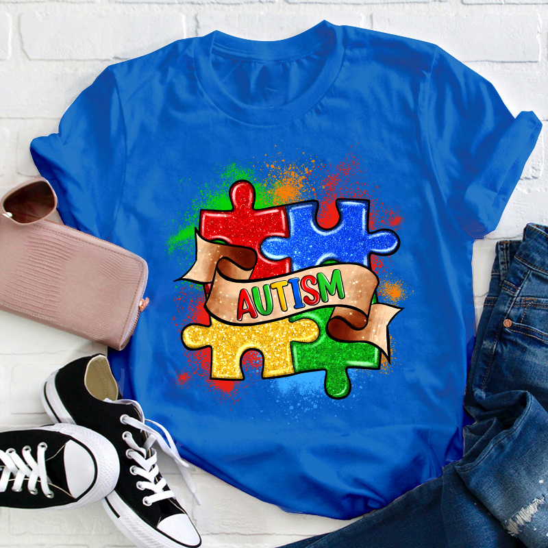 Autism Puzzle Teacher T-Shirt