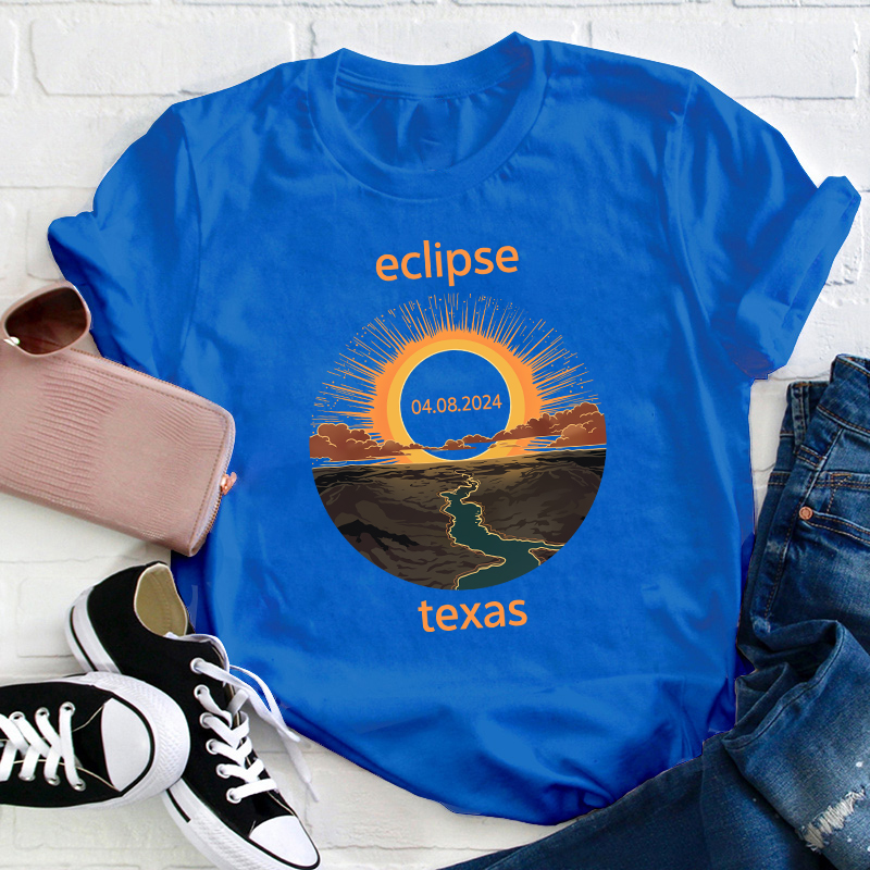 Texas Eclipse Teacher T-Shirt