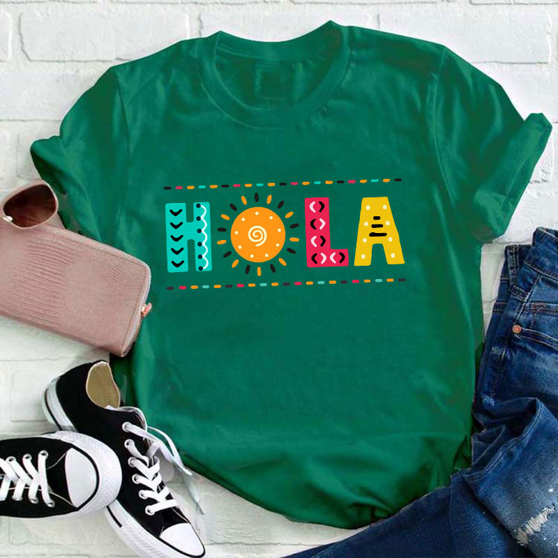 Retro Hola Sunshine Teacher T-Shirt