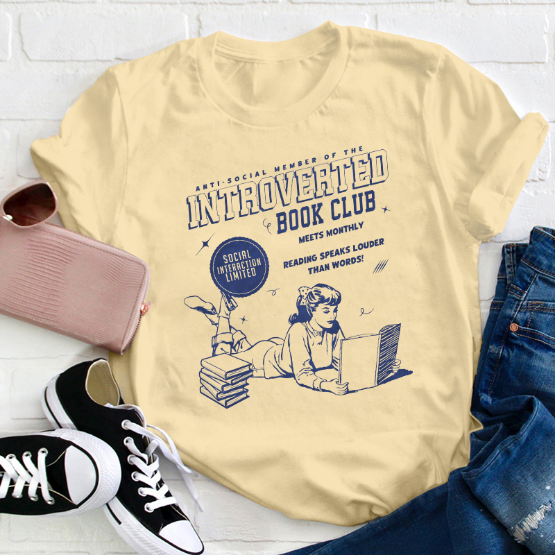 Introverted Book Club Bookish Teacher T-Shirt